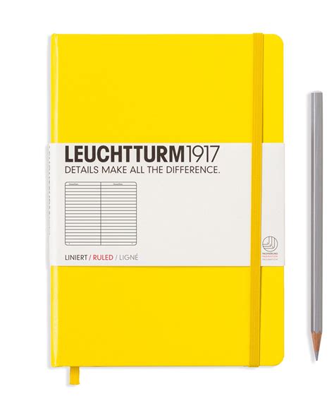 Leuchtturm1917 Medium A5 Hardcover Notebook Lemon The Hamilton