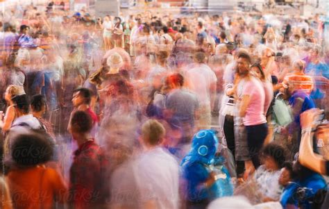 Long Exposure Shot Of Crowded Times Square New York By Stocksy