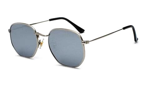 Silver Mirror Aviator Sunglasses For Men