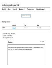 Unit Comprehension Test Asl Pdf Unit Comprehension Test Due