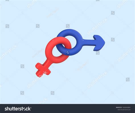 Interlocked Male Female Sign 3d Render Stock Illustration 1960049884