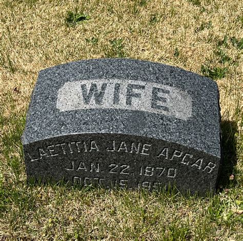 Laetitia Jane Apgar 1870 1951 Find A Grave Memorial