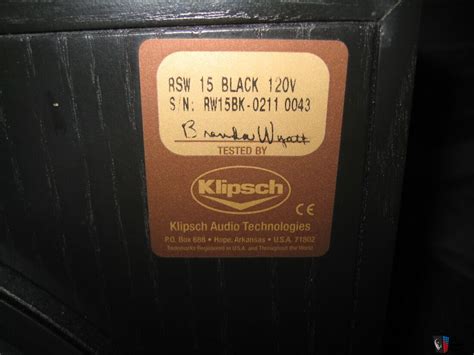 Klipsch Rsw Subwoofer In Black Ash Wood Veneer Photo Us