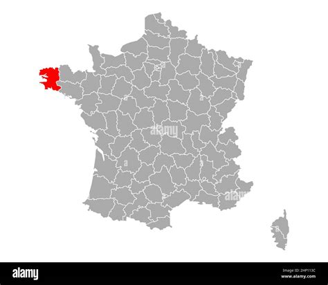 Map of Finistere in France Stock Photo - Alamy