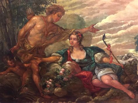 French Rococo - Huge Antique French Rococo Oil Painting Mythological ...