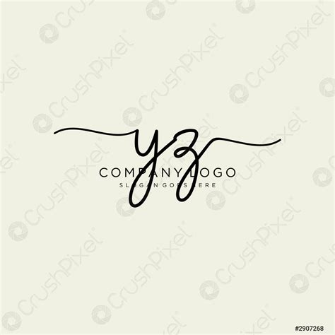 Initial Yz Handwriting Logo With Circle Template Vector Stock Vector