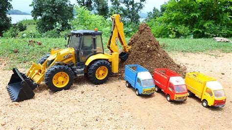 Jcb Cx Fully Loading Black Mud Tata Pickup Tata Magic And Dumper