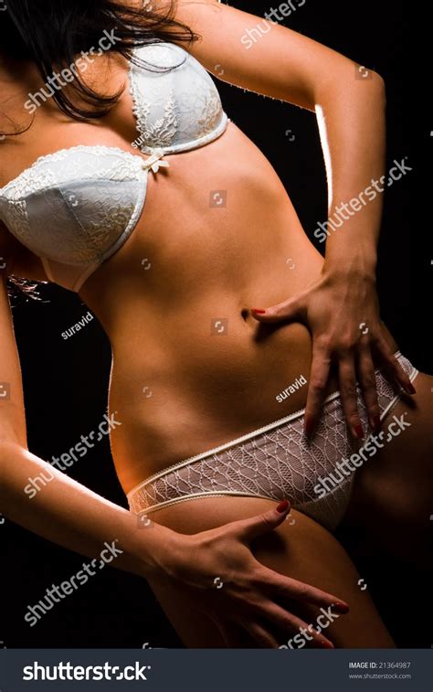 Sexy Woman Lingerie On Black Background Stock Photo 21364987 Shutterstock
