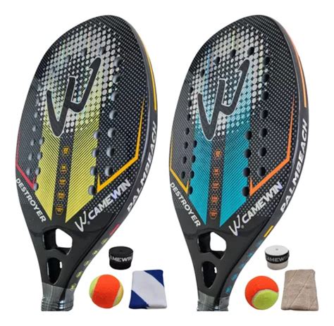 Kit Par Raquetes Beach Tennis Carbono K Camewin Original