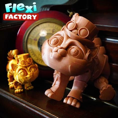 Stl File Flexi Factory Print In Place Steampunk Cat Mf D Print