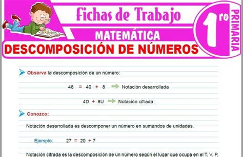 Descomposición De Números Para Primero De Primaria Fichas