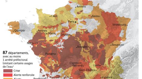 Carte De France Sécheresse Des Restrictions Dusages De Leau Dans