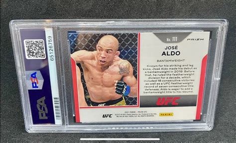 Jose Aldo 2021 Panini Prizm White Sparkle 20 PSA 10 UFC 1st Edition