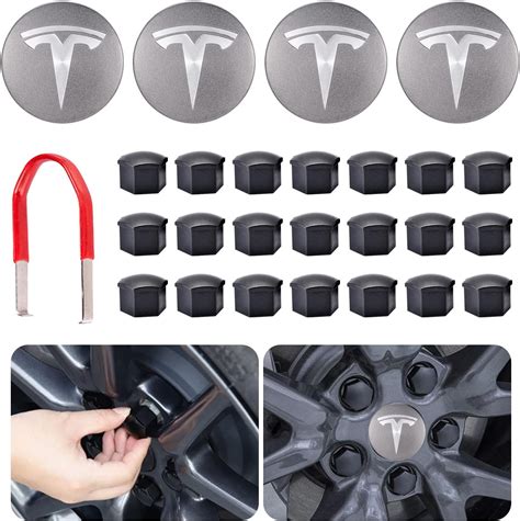 Aero Wheel Cap Kit Wheel Lug Nut Covers Model 3 Wheel Cap Kit With