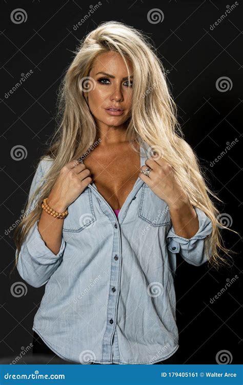 Beautiful Blonde Model Posing In A Studio Environment Stock Image Image Of Happy Glamorous