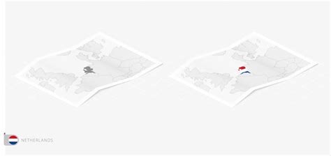 Conjunto De Dos Mapas Realistas De Chile Con Sombra La Bandera Y El