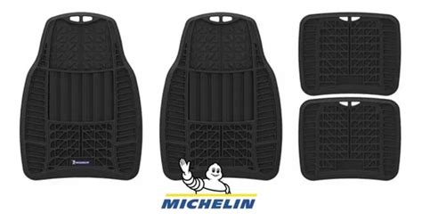 Tapetes Para Auto Carro Universal Hule Negro Michelin Pzas Env O Gratis