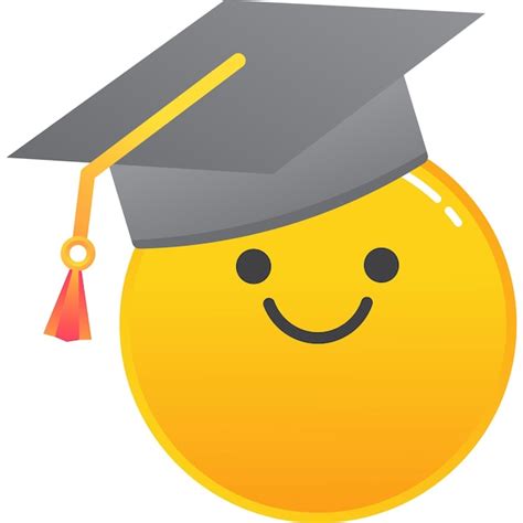 Premium Vector | Emoji in graduation student hat icon vector