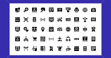 50 Digital technology icons, Graphics - Envato Elements