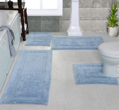 Classy Collection 4 Piece Bath Rug Set Machine Wash Contemporary