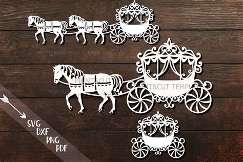 Princess Carriage Svg Horse Carriage Svg Laser Cut File Template