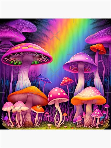 "Vivid Psilocybin Splendor: Psychedelic Magic Mushrooms Art Shrooms Trippy Colorful" Sticker for ...