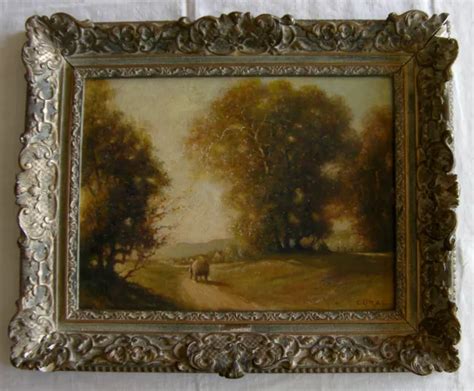 ANCIEN TABLEAU 19ÈME signé huile sur panneau encadré école de Barbizon