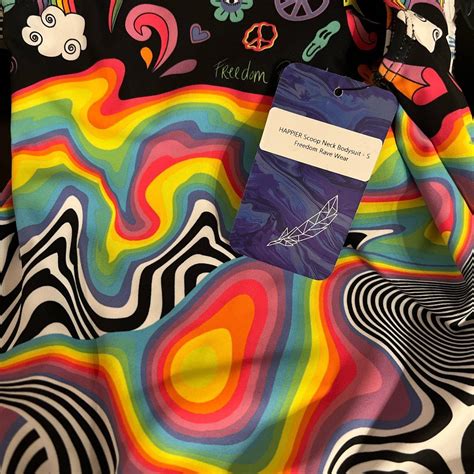 Freedom Rave Wear Happier Scoop Neck Side Boob Depop