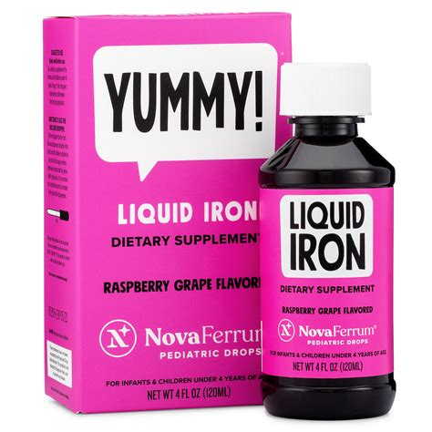 NovaFerrum Liquid Iron Pediatric Drops - Raspberry Grape Flavor