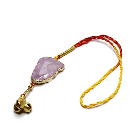 Maureen Natural Agate Stone Moli Lumba With Hanging Natural Semi