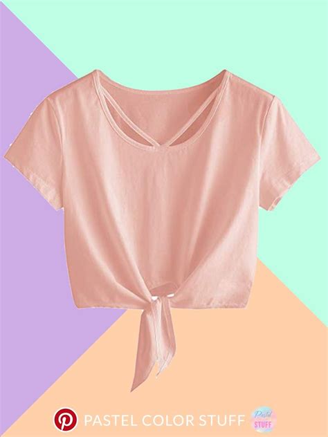 Pastel Color Crop Top T Shirt Colorful Crop Tops Pastel Colors