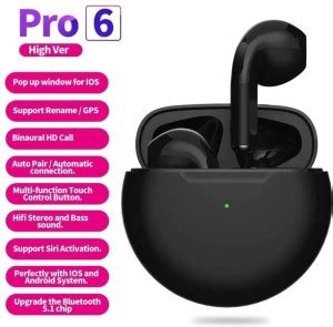 PRO 6 EARBUDS-BLACK Bluetooth Headset Price in India - Buy PRO 6 ...