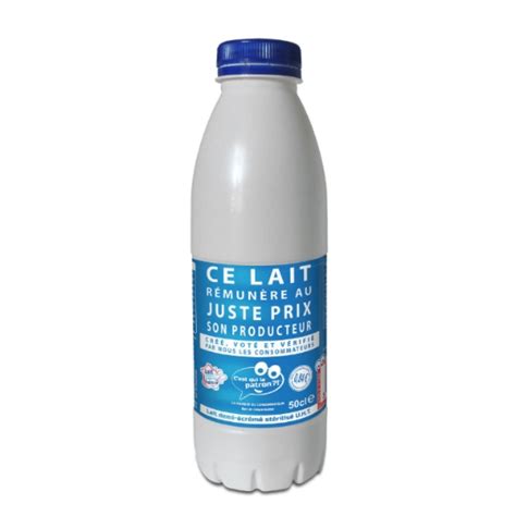 Lait Demi Ecreme Stérilisé UHT C EST QUI LE PATRON la bouteille de