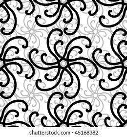 Seamless Black White Swirl Pattern Stock Illustration 49712563