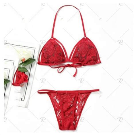 Bra Sexy Lingerie Bra Gstring Set Bikini Renda Transparan B Lazada