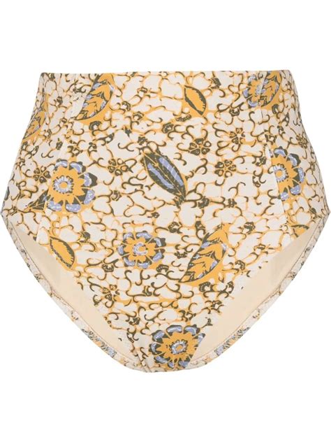 Ulla Johnson Zahara Citrus Print Bikini Bottoms Neutrals FARFETCH UK