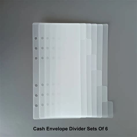 Wholesale Matt Frosted Clear Plastic Divider Tabs Cash Envelopes