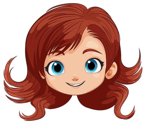 Ilustración de una chica alegre con el cabello que fluye Vector Premium