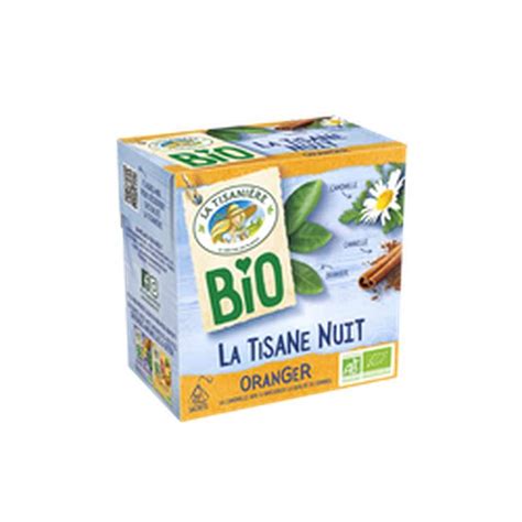 Infusion nuit fleur d oranger bio La Tisanière x 20 sachets 30 g