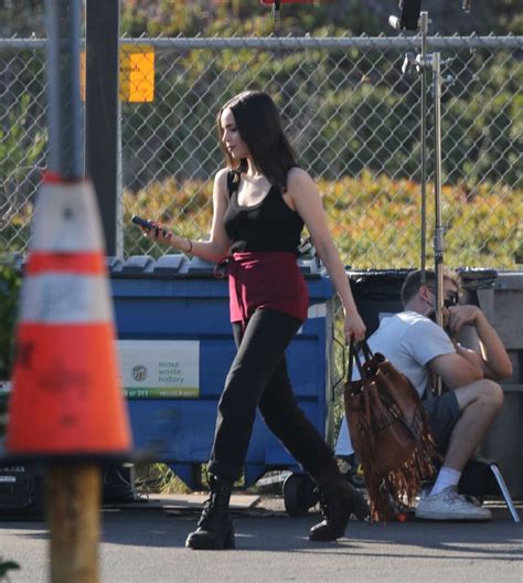 Sofia Carson On The Set Of Purple Hearts In Los Angeles