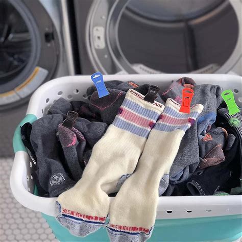 60 clips de chaussette pour machine à laver et sèche linge clips à