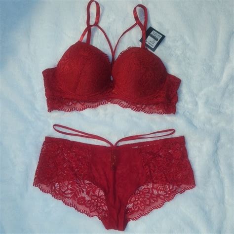 Just Sexy Lingerie Intimates Sleepwear Nwt Elegant Red Lace Lingerie Set Poshmark