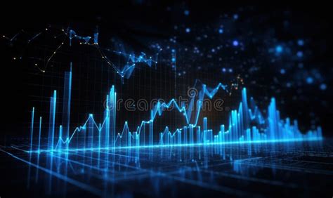 Abstract Glowing Business Chart On Dark Background Finance And Trade