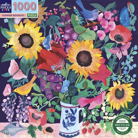 EeBoo Summer Bouquet 1000 PC Puzzle Puzzle Palace Australia