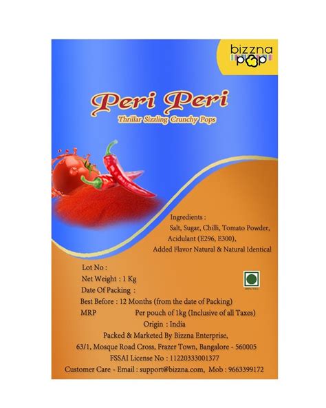 Peri Peri Seasoning Powder Packaging Type Packet Packaging Size 1