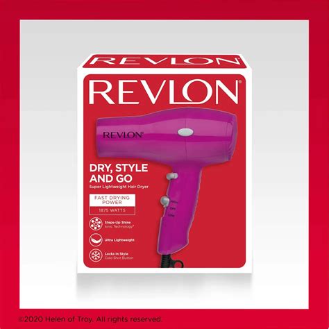 Revlon Compact Hair Dryer 1875w Lightweight Design Perfect For Travel Pink 361 Global