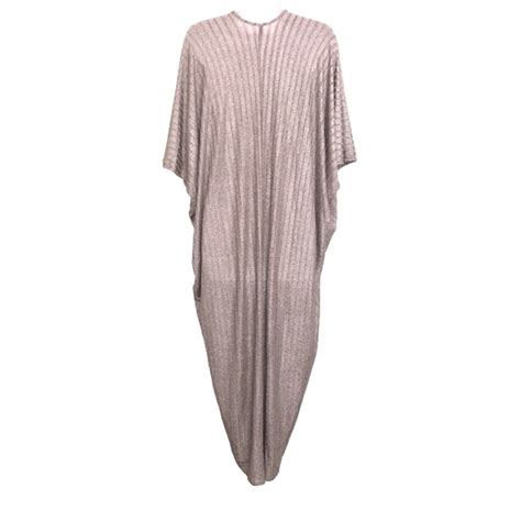 Riller Fount Dresses Riller Fount Luca Metallic Ribbed Caftan