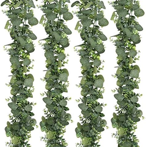 Pack Artificial Eucalyptus Garland With Willow Leaves Feet Fake