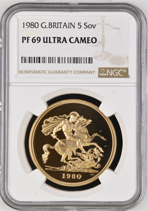 Gold Proof Five Pound Sovereign Ngc Pf Ucameo Creta Numismatics