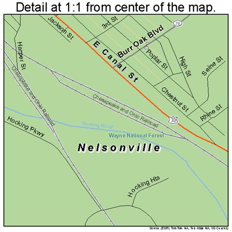 Nelsonville Ohio Street Map 3953886